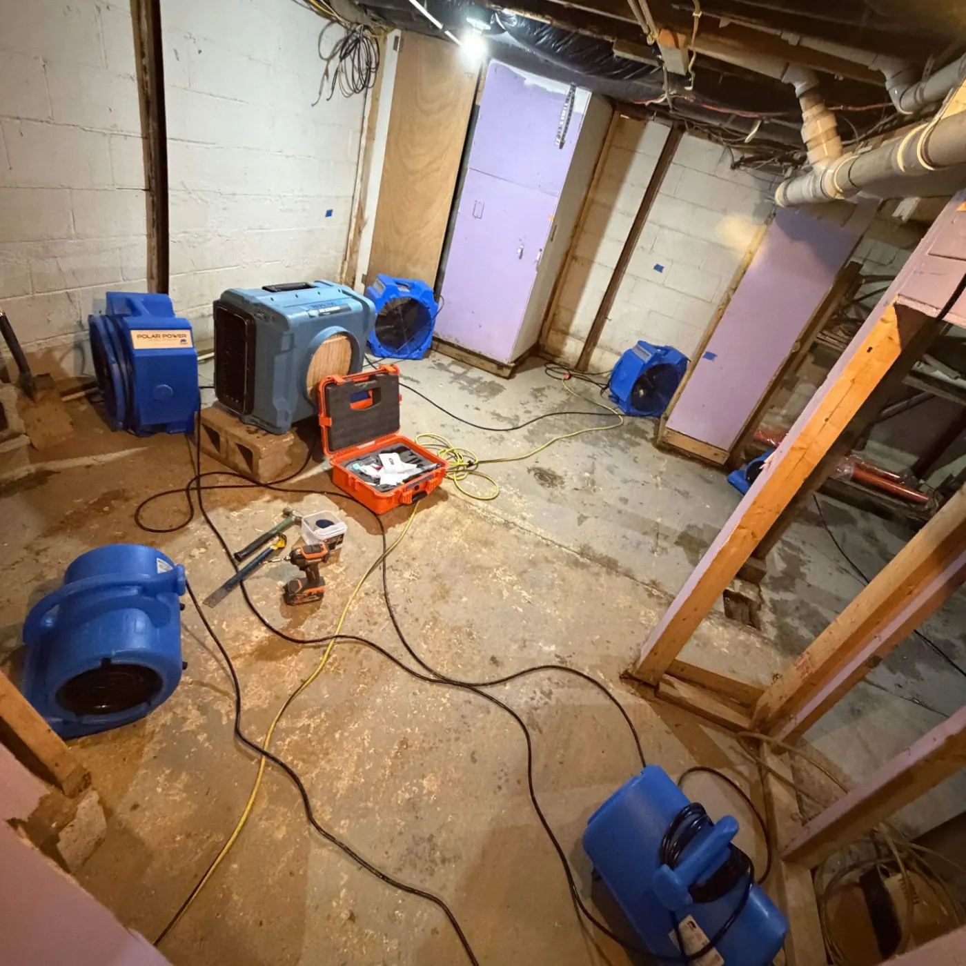 IICRC certified drying setup in Hancock County, IN